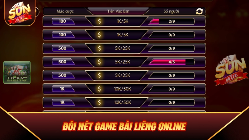 Đôi nét game bài Liêng online